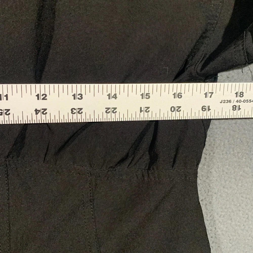 One5One Womens Black Cropped Full‎ Zip Windbreaker Jacket Mock Neck Medium